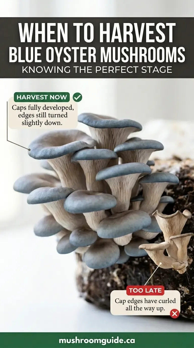 When to harvest blue oyster mushrooms